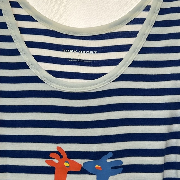 Tory Sport Kissing Giraffes Tank Top Size Small - Picture 5 of 8